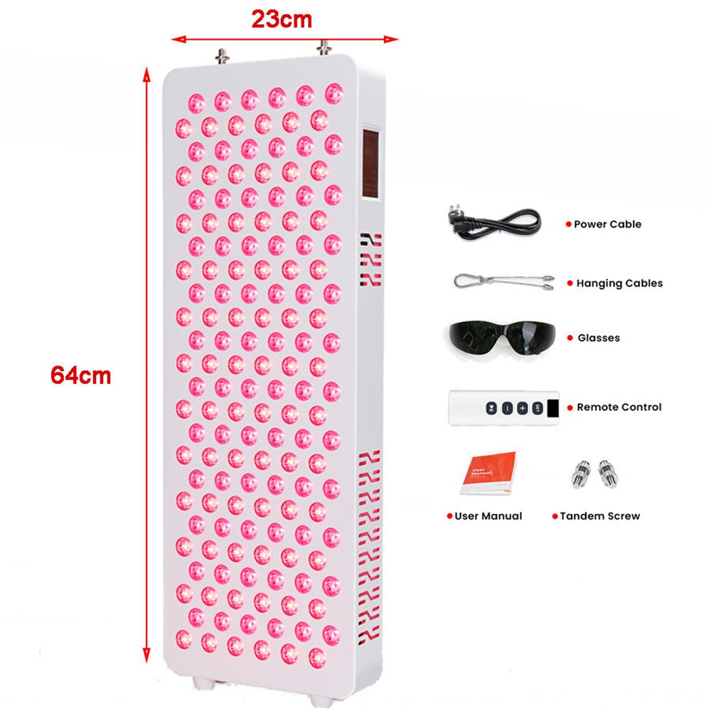 Dimensions of the 25-inch 9-wavelength LED red light therapy panel showing product size and measurement details