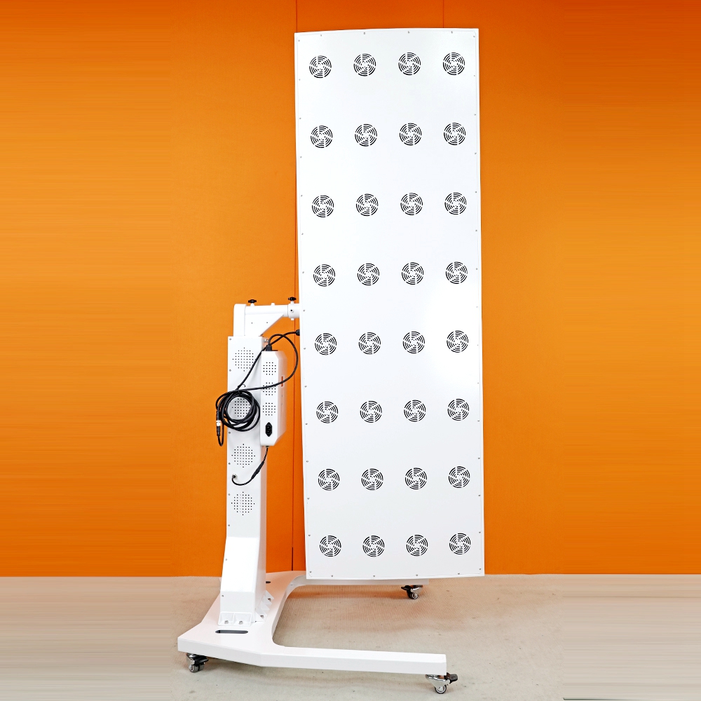 Red Light Therapy Bed Panel Back View Showing Rear Structure and Cooling System