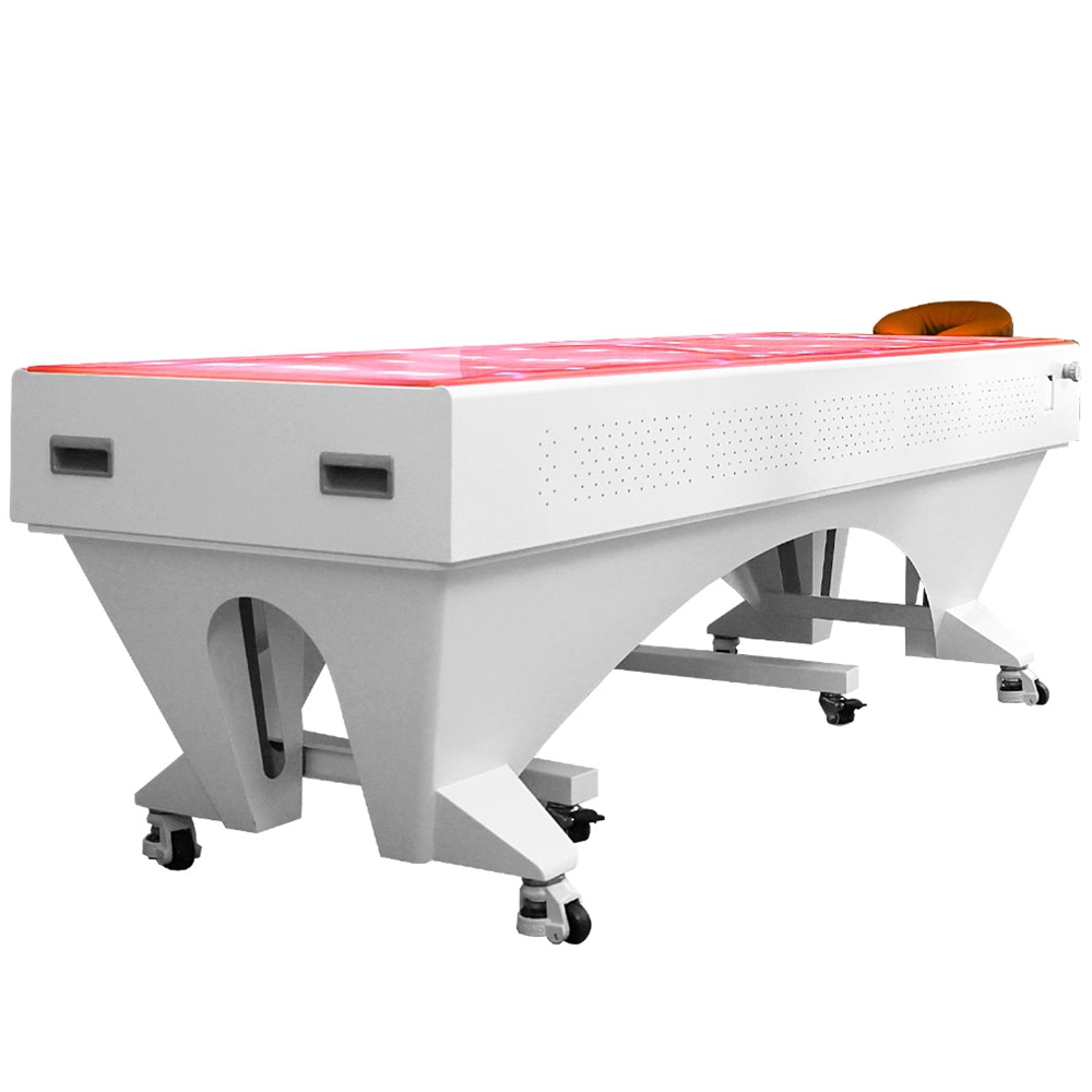 Full Body Red Light Therapy Bed Side View Showing Panel Structure and Adjustable Design