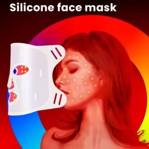 Anti-wrinkle red light therapy feature of the 3-wavelength LED facial mask, highlighting deep collagen stimulation to smooth full-face wrinkles, fine lines, and firm aging skin.