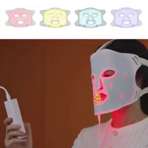 Flexible Silicone LED Facial Mask with 4 Wavelengths for Light Therapy Skin Care