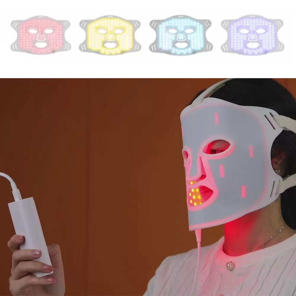 4 Wavelengths Silicone LED Face Mask for Anti-Wrinkle