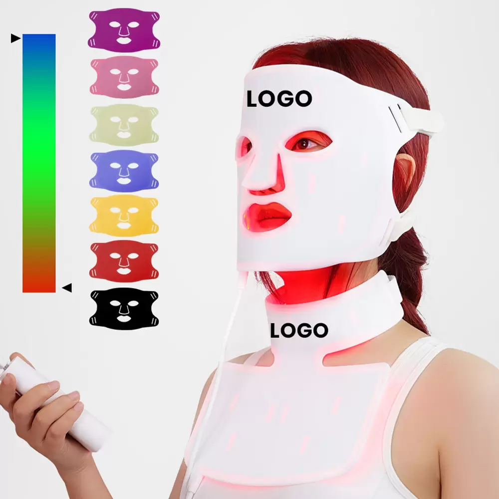 7 Colors RGB LED Facial Mask & Neck Set for Anti-Aging & Anti-Wrinkle