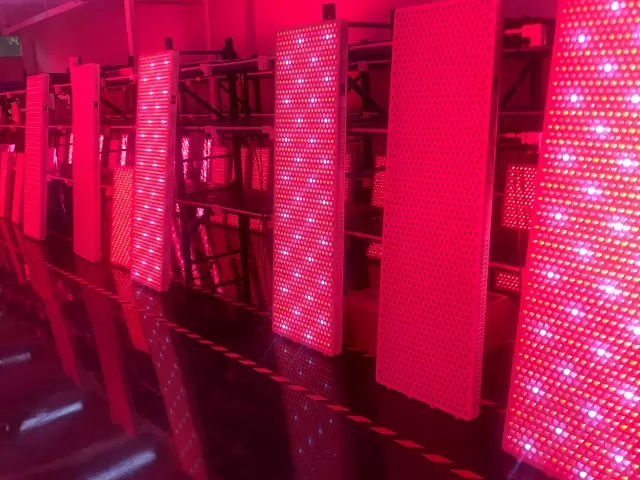 CREECK red light therapy devices undergoing aging test for quality control and performance verification